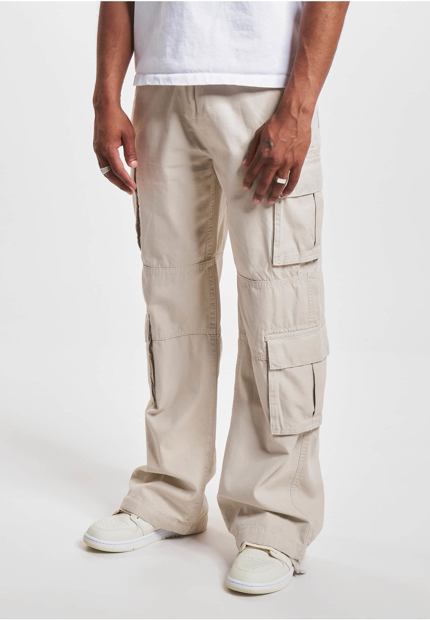 Cargoshorts DEF "DEF Herren DEF Cargohosen", Herren, Gr. 33, Normalgrößen, beige, 100% Baumwolle, unifarben, loose fit, Hosen