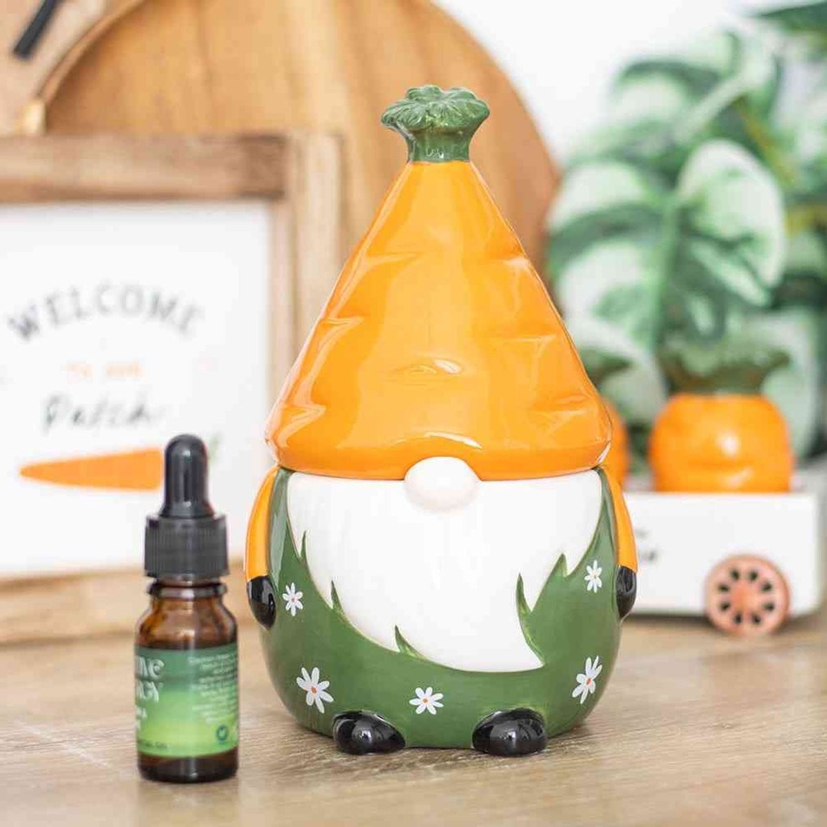 Something Different Carrot Patch Gonk Oliebrander - Multicolours Keramische Olie en Wax Melt Warmer voor Pasen en Lente