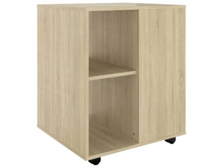 HKLGBVCR Schrank mit Rollen, Sonoma-Eiche, 60 x 53 x 72 cm, Holz Zwei feststellbare Rollen, rechteckige Oberseite, Drucker- und Papieraufbewahrung, klarer und moderner Stil, Holz