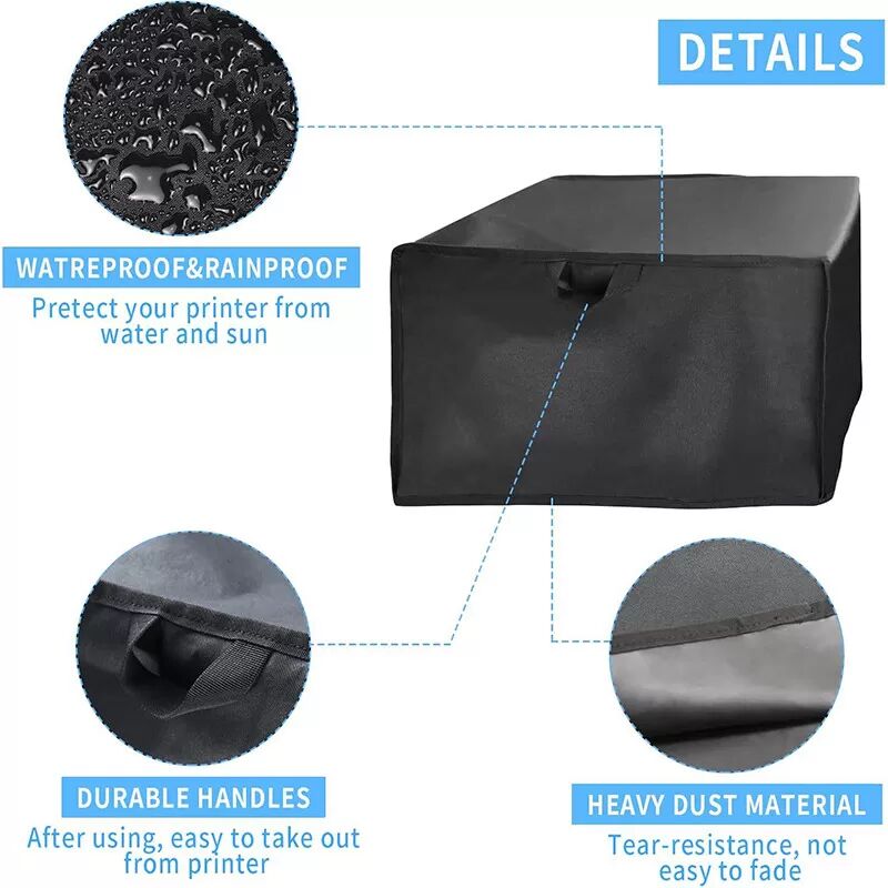 INF Schwarze Drucker Staubschutzhülle - 46x38x20 cm - Oxford Gewebe Schutzhülle C