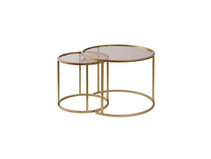 Ensemble de tables basses en métal  Aurum  - 42 x 42 x 39 cm - Or Bronze