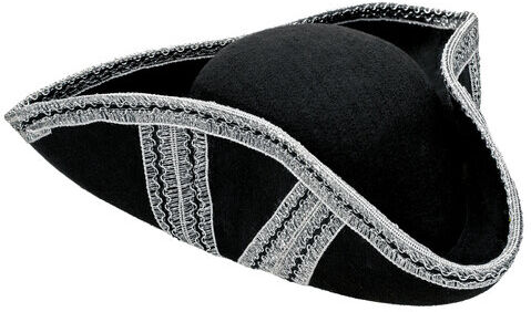 Dreispitz "Venezia", schwarz/silber