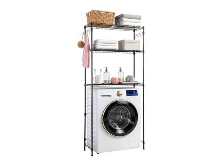 XPJYUA Waschmaschinenregal Regal Waschmaschinenständer mit DREI Etagen Toiletten-Deckenregal, geeignet for Badezimmer, Küche und Wohnzimmerregale