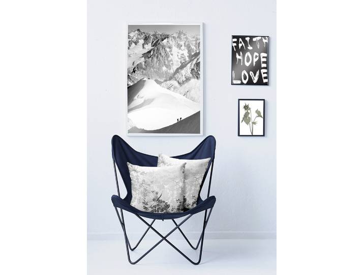 Coussin Automne type D Gris/Gris 39 x 39cm Tissu mélangé