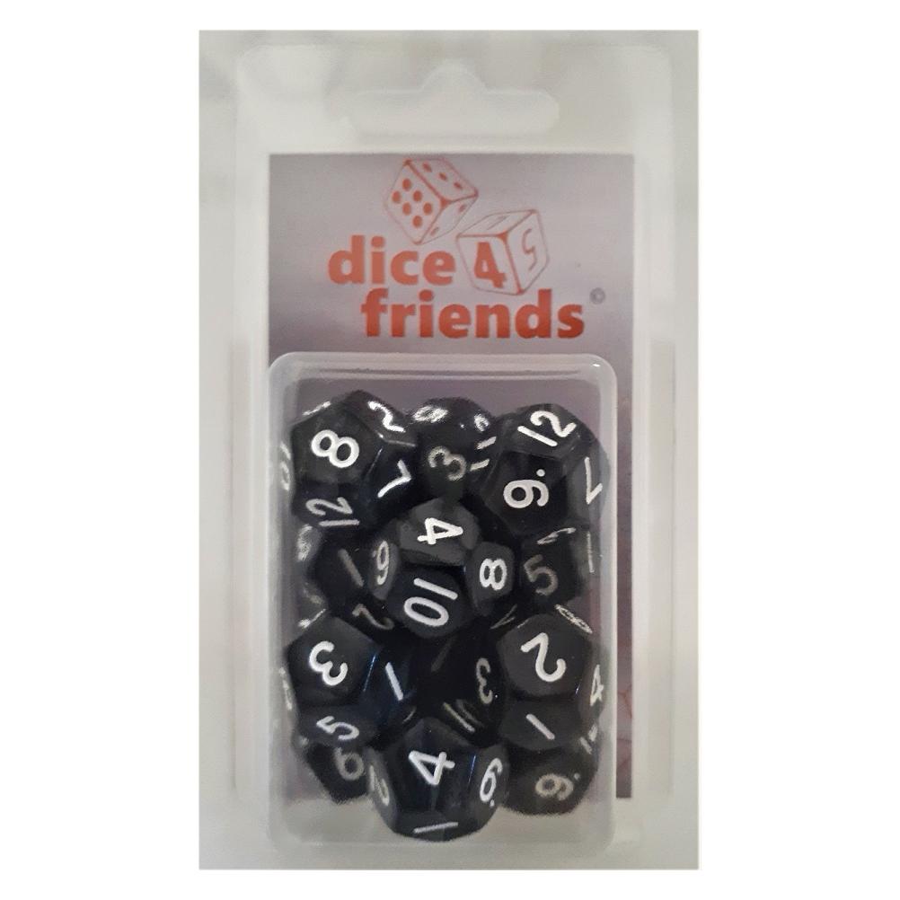 Dice4friends Würfelset D12: Pearl Black (12) (DIC70788)