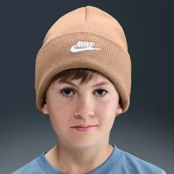 Nike PEAK BEANIE Kids TC FUT Kinder Mütze beige/weiß - STK