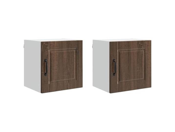 HKTMGDNG 2er Set Wandschrank Braun Eichen-Optik 40x31x40 cm Platzsparende Hängeschränke im 2er Set für Küche, Flur oder Bad, schaffen ordentliche Stauräume an jeder Zimmerwand.