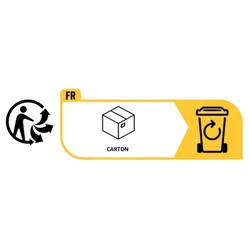 Fluid ES005 96 x Aufkleber Etiketten Label Frankreich Symbol Triman + Karton Carton