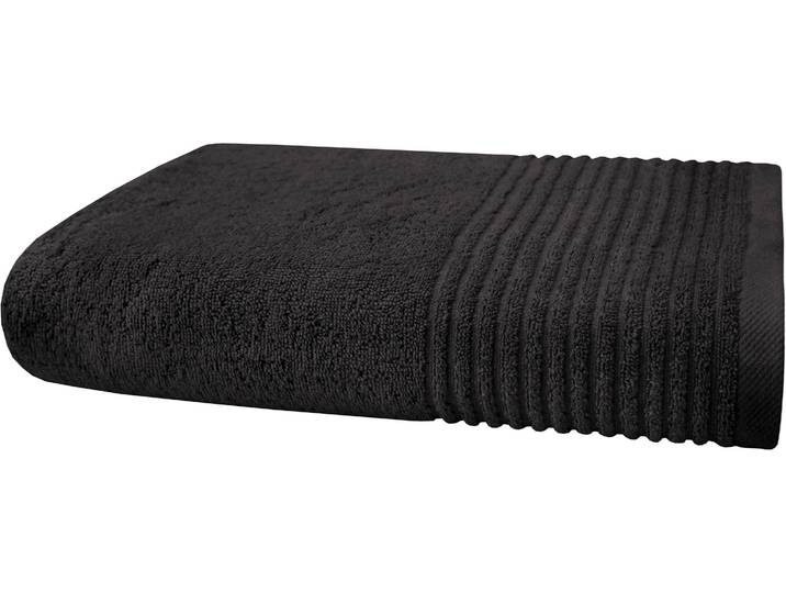 Duschtuch DYCKHOFF Duschtuch BRILLANT, Baumwolle, 70x140 cm, 550 g/m² , schwarz, B:70cm L:140cm, Frottier, Baumwolle, Handtücher, Duschtuch, Baumwolle