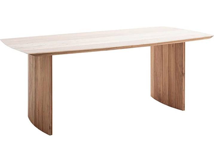 Esstisch MCA LIVING Brisco Esstisch , beige (naturfarben, naturfarben, naturfarben), B:220cm H:77cm T:100cm, Akazie massiv natur lackiert, Tische, Esstisch