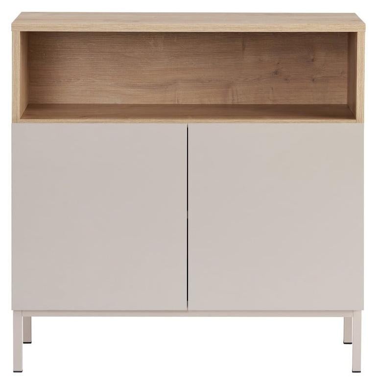 CaliCosy Klein dressoir met 2 deuren en 1 open vak, breedte: 80 cm
