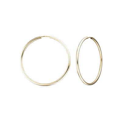 Paar Creolen JOBO, gelb (gelbgold 585), Ohrringe, Damen, 38,8mm, Gelbgold 585, 585 Gold 38 mm