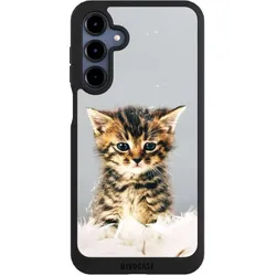 Nivocase Handyhülle für Samsung Galaxy A16 5G Hülle NIVOpure Case Schwarz Feder Haustier Katze (Samsung Galaxy A16 5G), Smartphone Hülle, Schwarz
