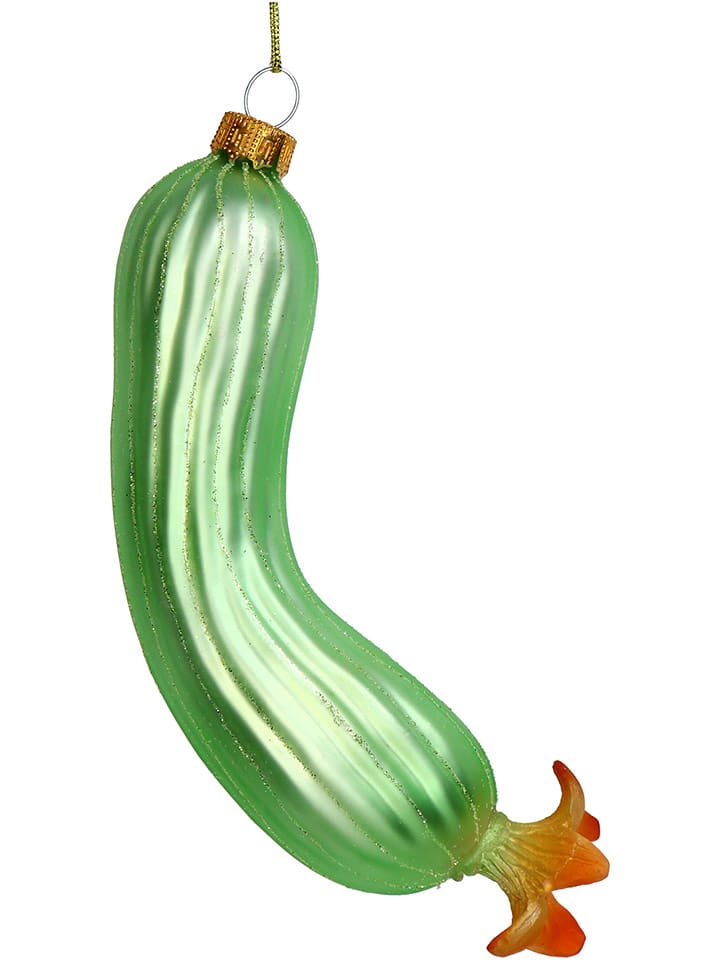Kersten Christbaumkugel ''Zuchinni'' in Grün - (H)16,3 cm - onesize