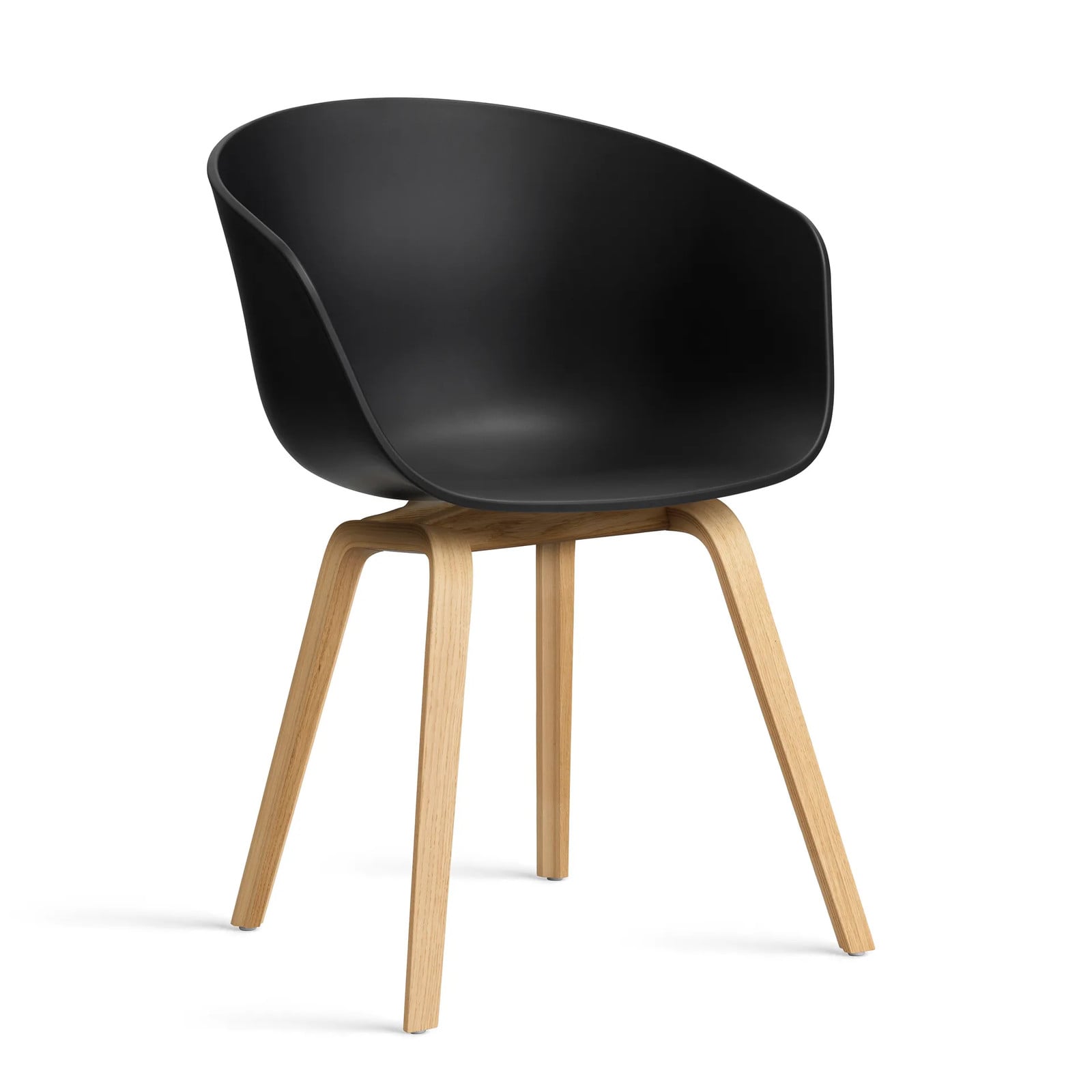 HAY About a Chair 22 2.0 stoel Zwart met gelakt eiken onderstel