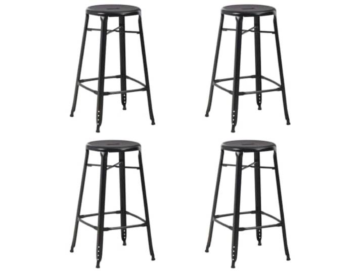 VIHHQGC Barhocker Set 4 STK. Schwarz Stahl Küchenhocker Tresenhocker Pulverbeschichteter Stahl, verstärkte Beine, 110 kg pro Sitzplatz, pflegeleicht, robust