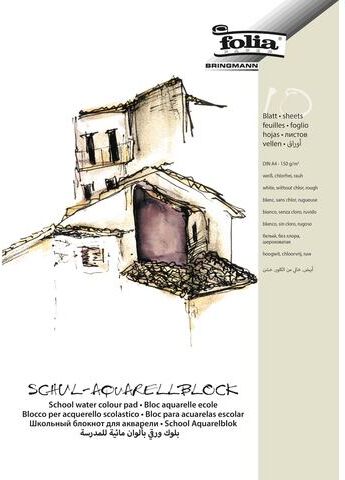 folia Schul-Aquarellblock, 21 x 29,7 cm, 10 Blatt