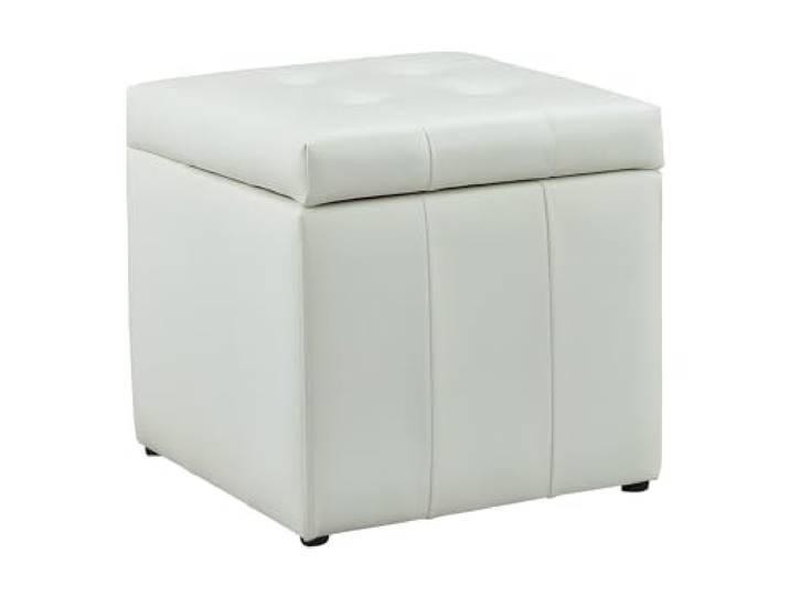 Vente-unique - Sitzhocker 1 Serafino - Kunstleder - weiß