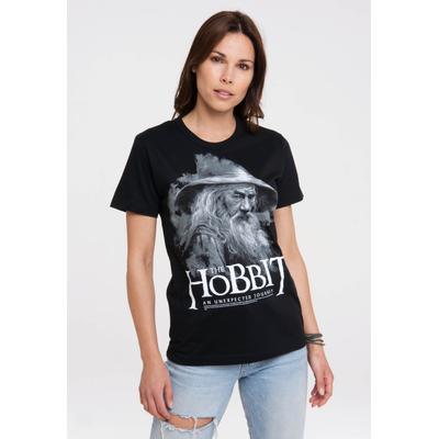 T-Shirt LOGOSHIRT "Hobbit - Gandalf", Damen, Gr. M, schwarz, 100% Baumwolle, bedruckt, normal, Rundhals, Shirts T-Shirt, mit lizenziertem Print
