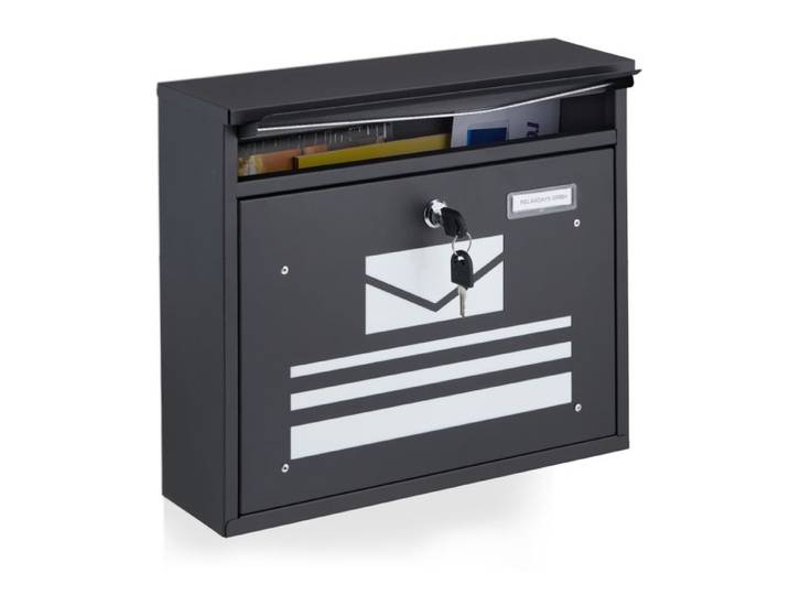 Relaxdays Pulverbeschichteter Briefkasten