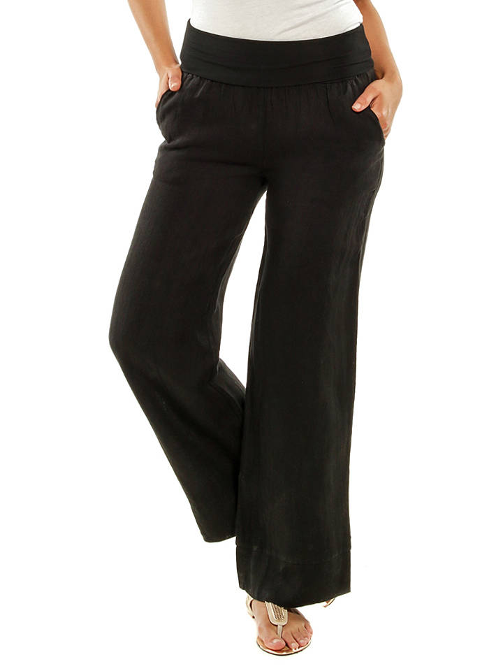 Naturelle en lin Leinen-Hose in Schwarz - 34/36