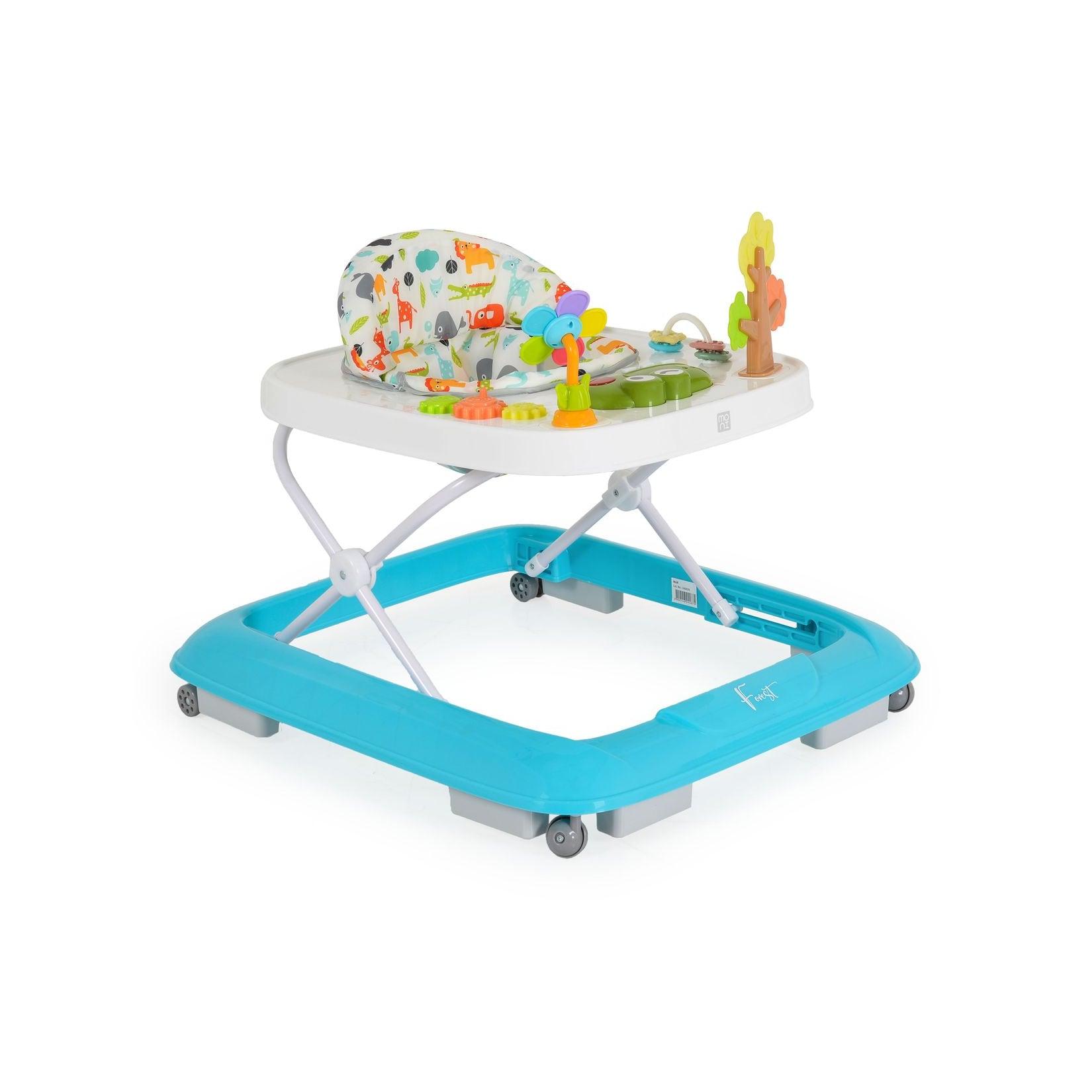 Moni Lauflernhilfe Forest Lieder Lichter Spielcenter Räder faltbar Stopper 12 kg blau weiß