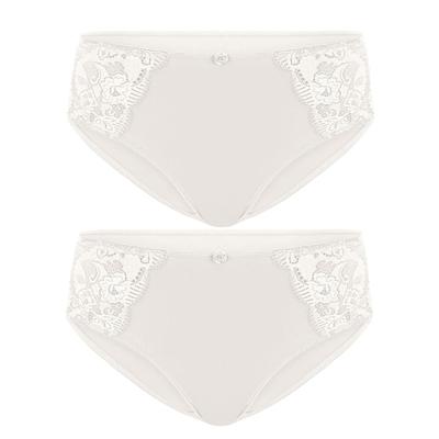 Slip SUSA "2er Pack Damen Slip Latina", Damen, Gr. 42, beige (champagner champagner), Obermaterial: 78% Polyamid PA. 16% Elasthan EL. 6% Baumwolle CO., Unterhosen Slip