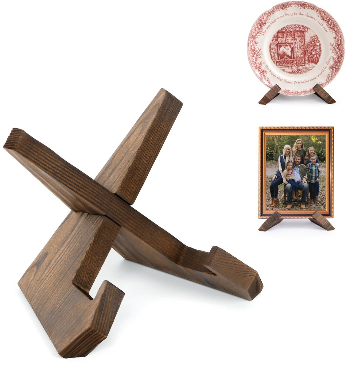 Ibenzoa Elegant Houten Bordenstandaard met Multifunctioneel Design