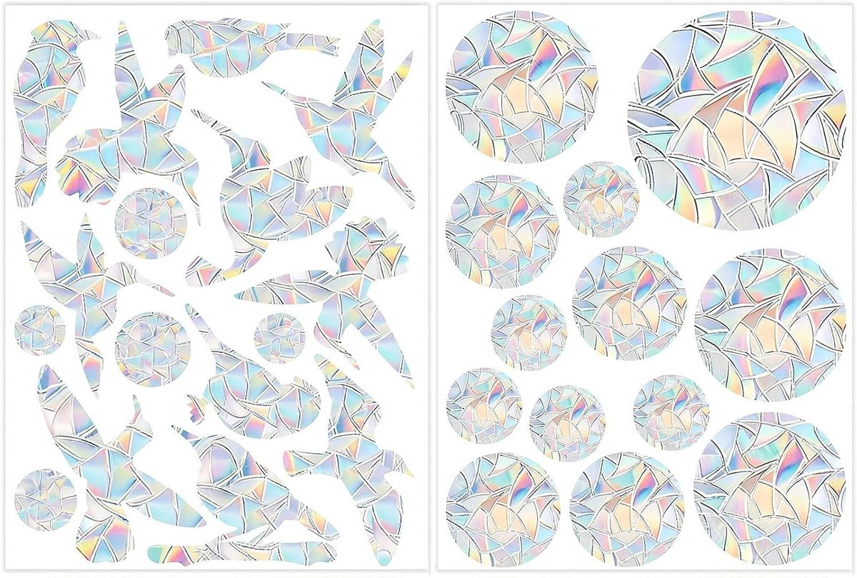 Raamstickers Zonnevanger - Vogelbescherming Stickers voor Ramen - 29 Vellen - Meerkleurig