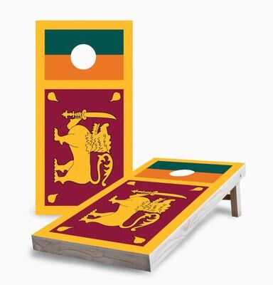 Skip's Garage Sri Lankan Flag Corn Hole Board Set