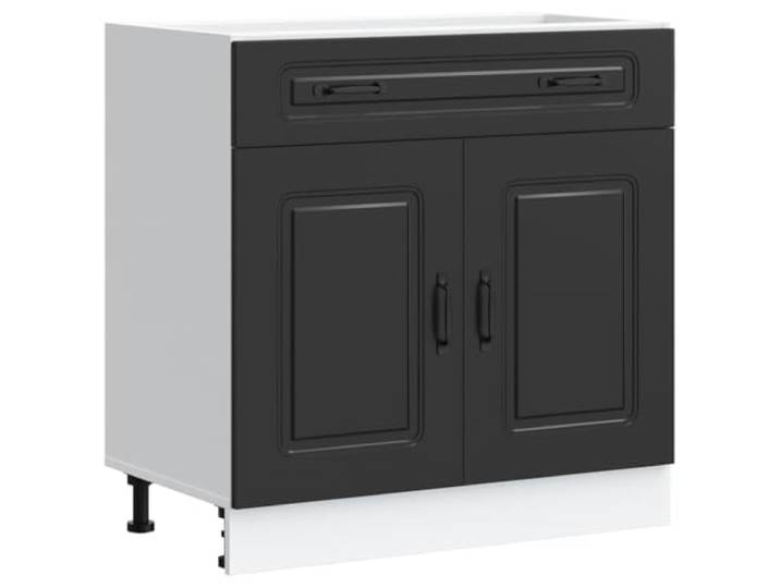 HKTMGDNG Küchenunterschrank Kalmar Schwarz Holzwerkstoff 80x46x81,5 cm Praktischer Beistellschrank für die Küche mit verstellbaren Füßen, viel Stauraum, Schublade und robuster Pflegeleichtigkeit.