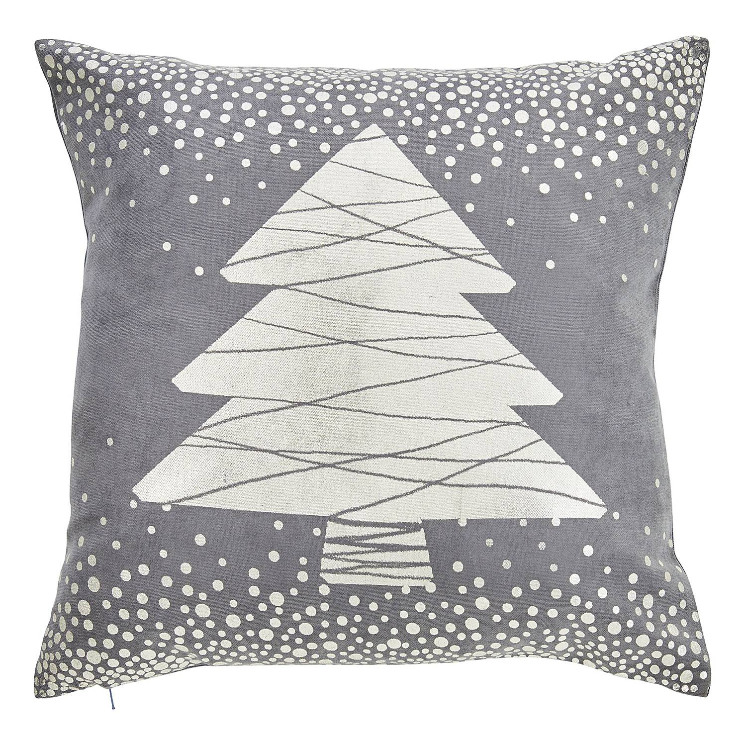 home24 Kussensloop Snowfall grijs/antraciet velours B/D/H: 45 x 1 x 45 cm