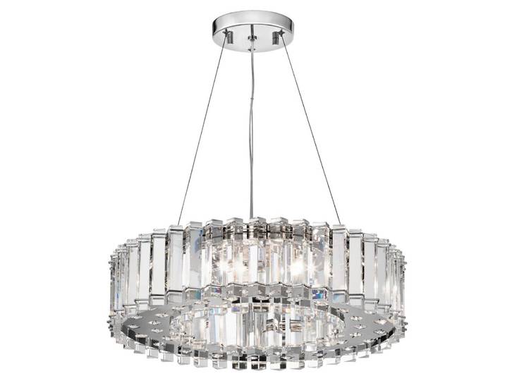 Lustre en cristal finition chrome