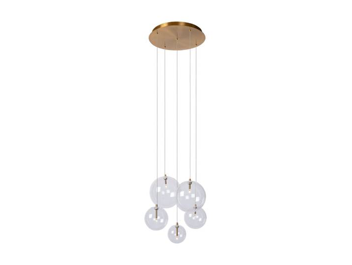 Lampe à lampe suspendue en noir h140cm en métal et verre