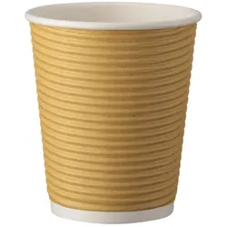 VEPATIM 25x Kaffeebecher Heißgetränkebecher doppelwandig braun Kraftpapier 200 ml (max 270ml)