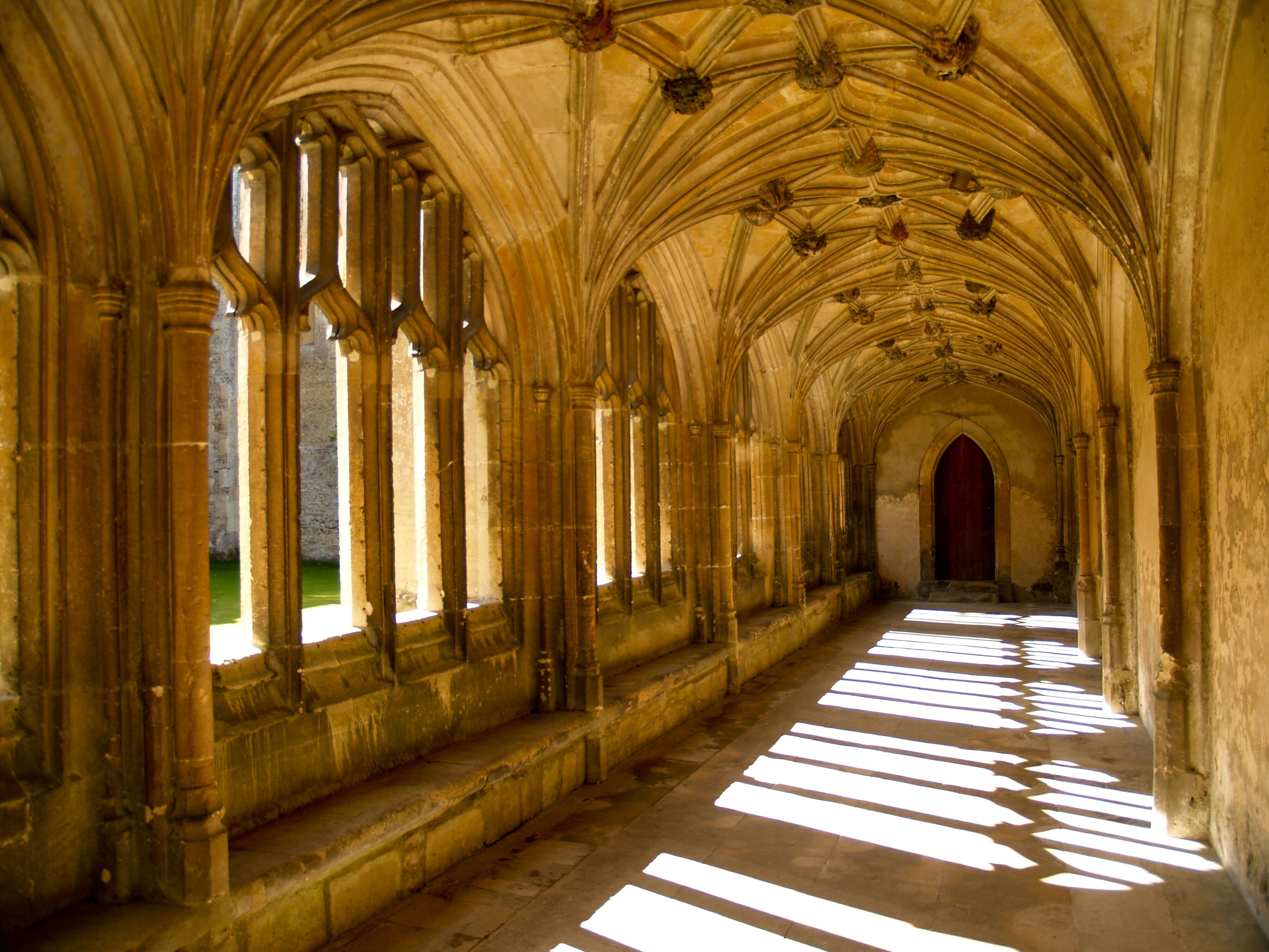 Fototapete PAPERMOON "Sunlit Abbey", bunt, B:3m L:2,23m, Vlies, Tapeten, Fototapete