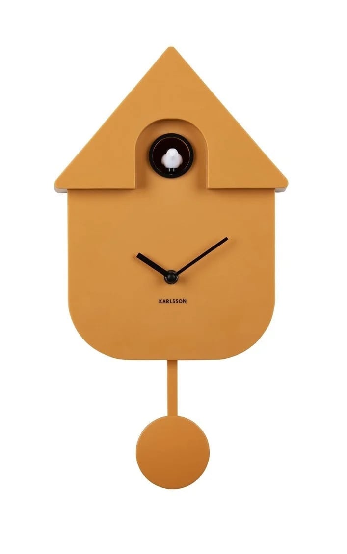 Karlsson Modern Cuckoo koekoeksklok - Geel/Oranje - Wandmontage
