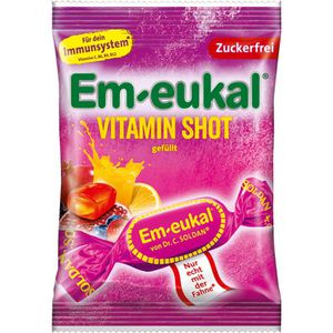 Em-eukal Kräuterbonbons Vitamin Shot, Hustenbonbon, zuckerfrei, 14 Stück im Beutel, 75g