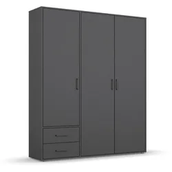 rauch BLUE Kleiderschrank Voyager 140 x 194 cm Dekor Grau-Metallic