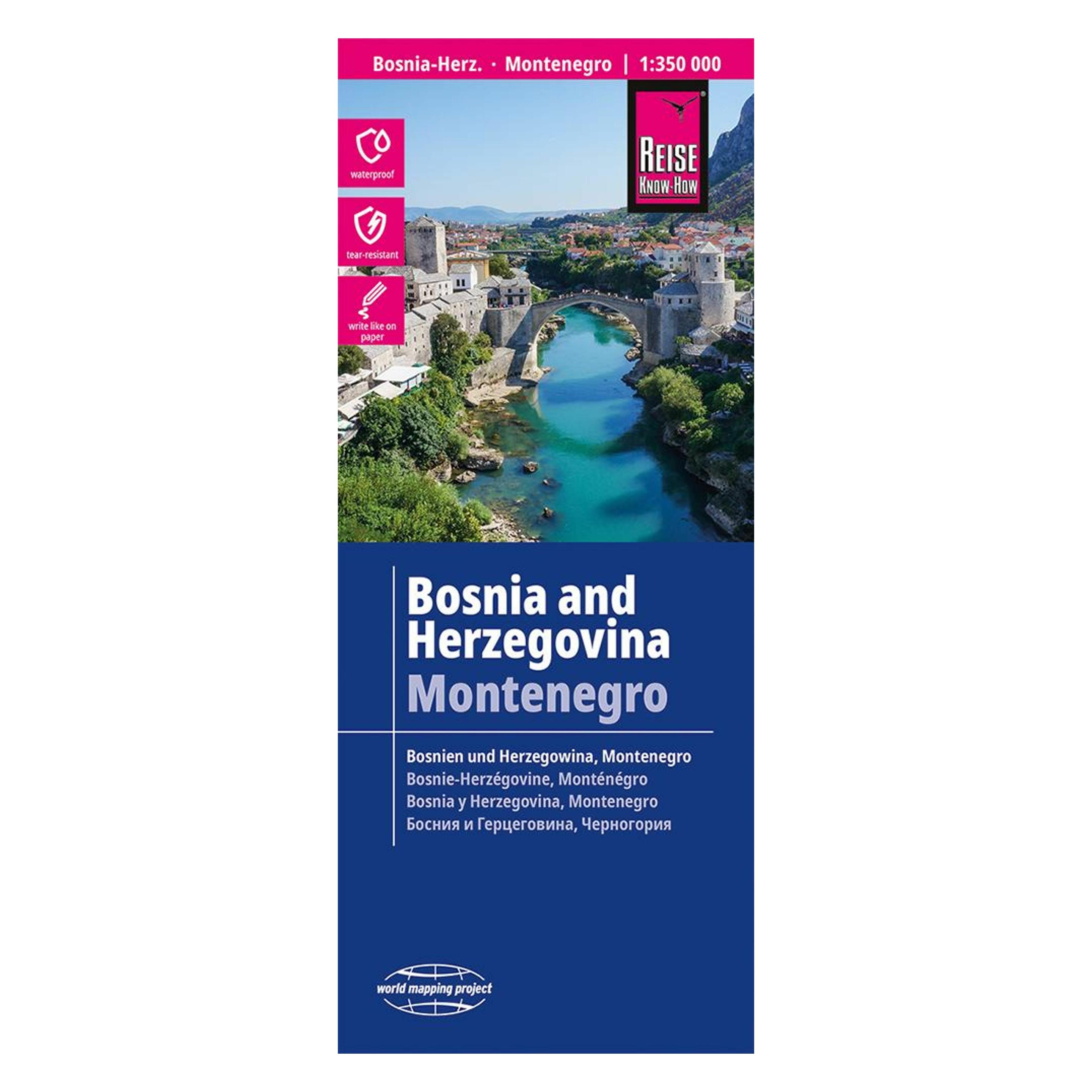 Reise Know-How Landkarte Bosnien-Herzegowina, Montenegro / Bosnia and Herzegovina, Montenegro (53966726)