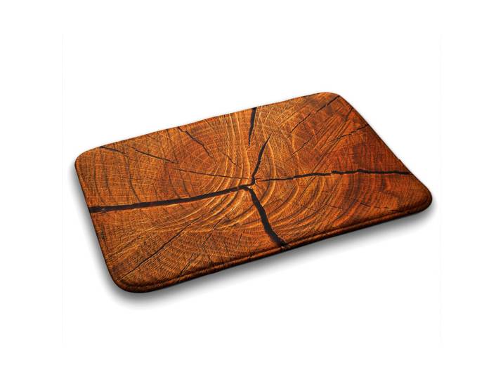 Tulup Badteppich 90x60 cm Baumstamm, Cognac, 90x60 cm, Heimtextilien, Badtextilien, Badematten