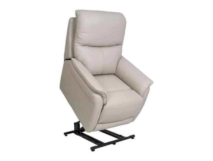 Fauteuil relax releveur en cuir vachette gris clair - SULTAN