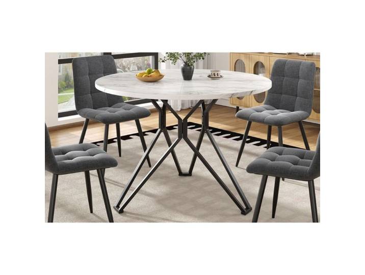 Table à manger ronde (100×100×76cm) Table basse ronde pour 4 personnes Adapté pour salle à manger Noir Table de cuisine