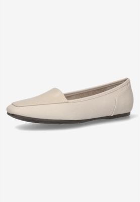 Women's Thrill Flats by Easy Street in Oatmeal Linen Print (Size 8 M)