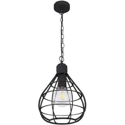 Hängelampe Pendelleuchte Deckenlampe Wohnzimmerlampe Esszimmerleuchte, Fernbedienung dimmbar, schwarz Gitterschirm, RGB LED 9W 806Lm warmweiß, DxH 25x120cm
