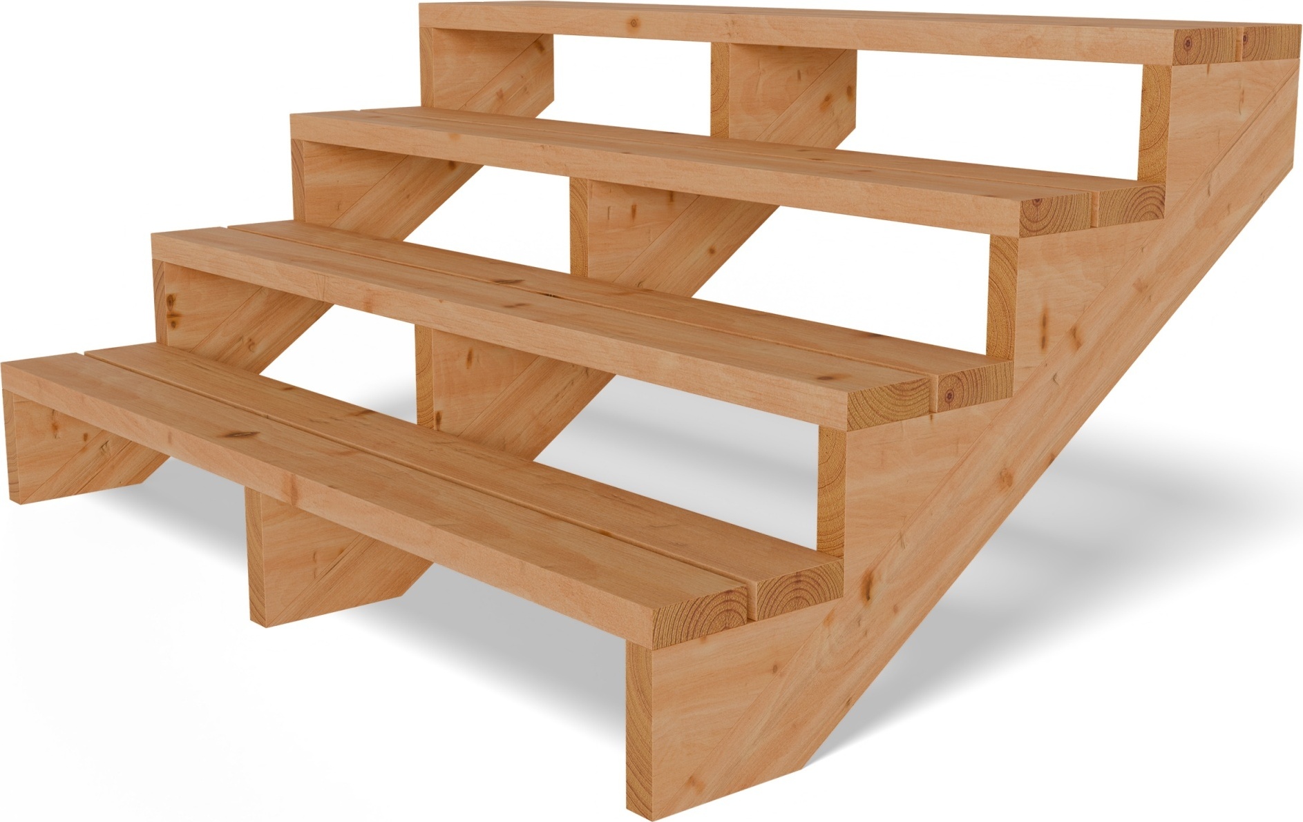 Terrassentreppe aus Lärche Treppe Stufen Wangentreppe Breite Größe: 4-stufig Breite: 150 cm