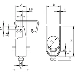 OBO 1184512 Bügelschelle 70-76mm Aluminium 2056U 76 ALU  - 50 Stück
