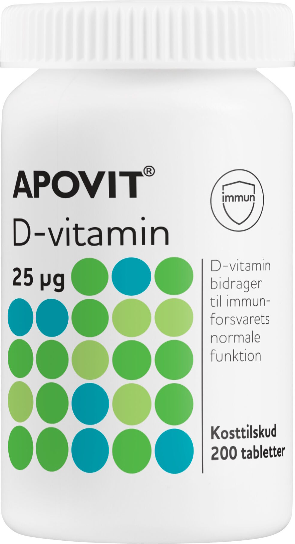 Apovit D3-vitamin 25 mikg Kosttilskud 200 stk