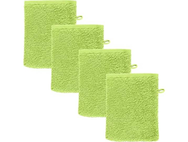 REDBEST Waschhandschuh Oceanside 4er-Pack Leichtfrottier apfelgrün Größe 16x21 cm