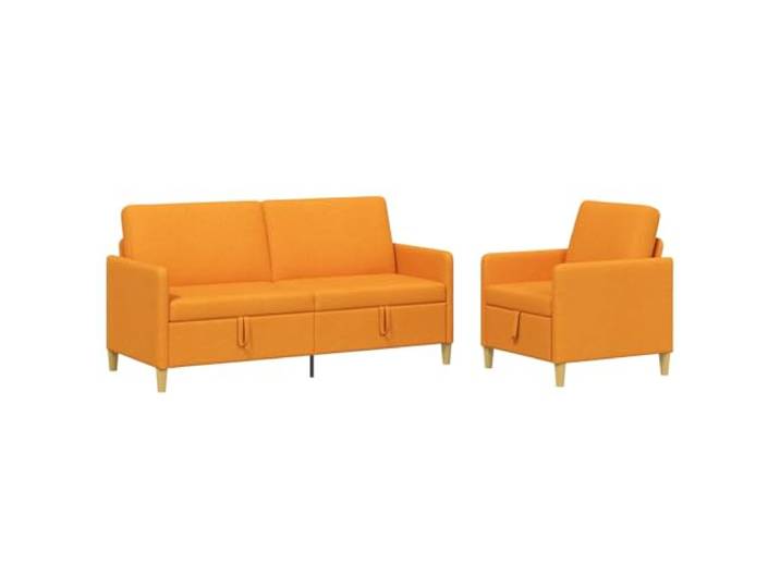 Coespram Sofa Set mit Stauraum 2-Teilig Dunkelgelb Polyester Couch Moderne Polstergarnitur mit klappbarem Stauraum für Wohnzimmer und Gästebereich, inklusive 3-Sitzer und 1-Sitzer Sofa.